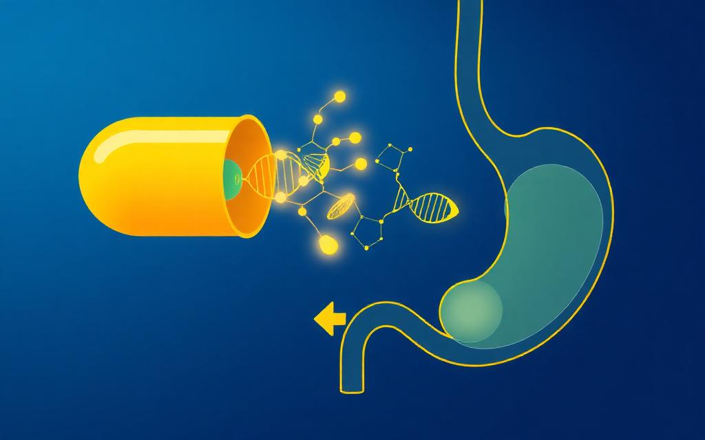 Capsule releasing gene-editing payloads that survive the stomach for oral delivery